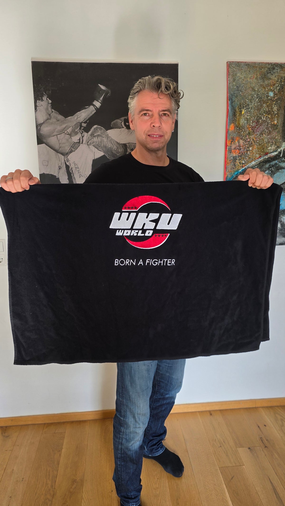 Official WKUWORLD Black Towel – Born a Fighter